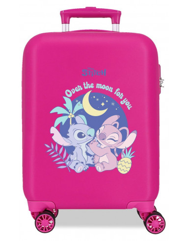 TROLLEY ABS 50 CM.4R. STITCH THE MOON FOR YOU FUCSIA